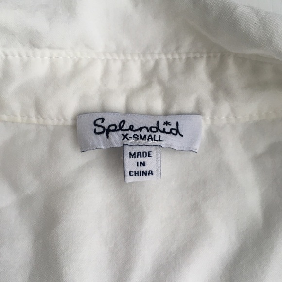 Splendid Canyon Button Up Shirt Optic White Sz XS - Picture 4 of 8